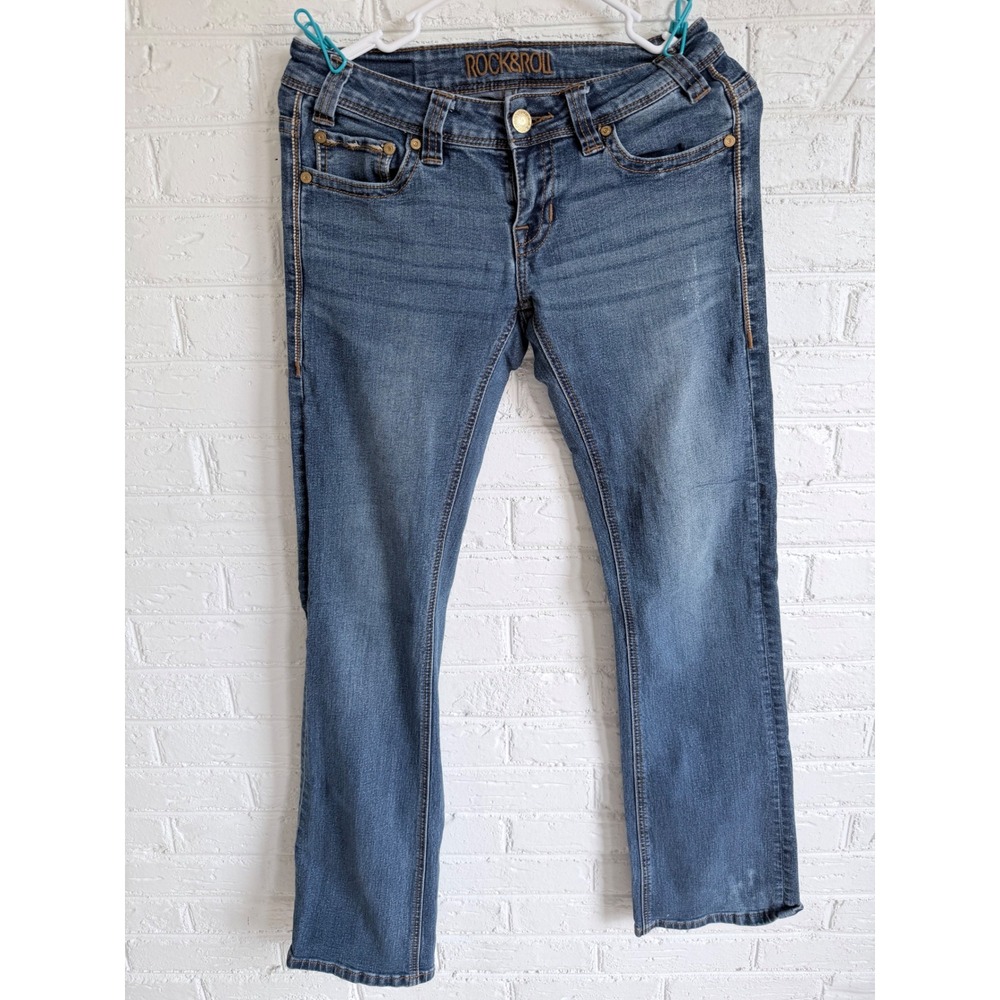 Rock & Roll Cowgirl Riding Jeans Women Blue Denim‎ Bootcut Size 25 X 34
